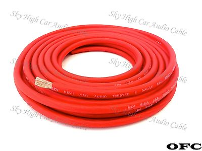 #ad 8 Gauge OFC AWG RED Power Ground Wire Sky High Car Audio By The Foot GA ft $1.35