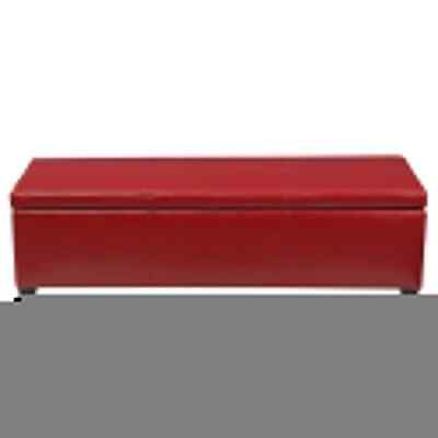 #ad Noble House Storage Bench Flip Top Faux Leather Upholstery Backless in Red $137.38