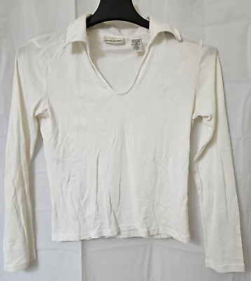 #ad Banana Republic Womens 100% Cotton Collared Shirt Size Medium V neck $14.99