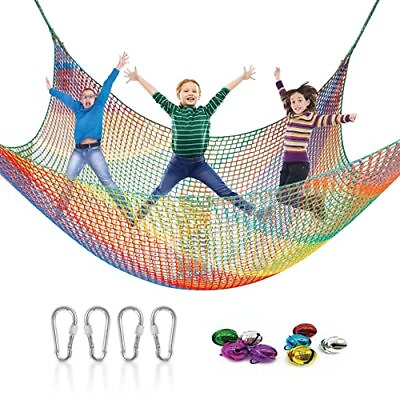 #ad Kids Playground Climbing Cargo Net 9.8 x 9.8Ft Kids 9.8 x 9.8 Rainbow $79.38