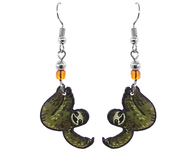 #ad Sloth Earrings Cute Animal Accessories Handmade Wildlife Jungle Nature Jewelry $13.99
