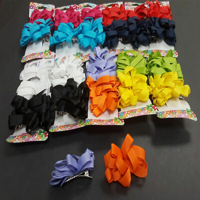 #ad 16 pieces Baby Girl Hair Clip Bow Hairpin Alligator Ribbon Grosgrain 2quot; Lots $9.35