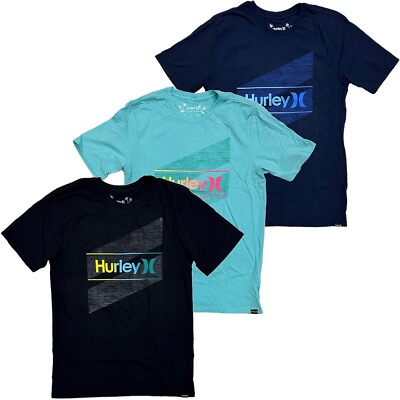 #ad Hurley Men#x27;s Everyday Washed One and Only Slashed Short Sleeve Tee T Shirt $17.99