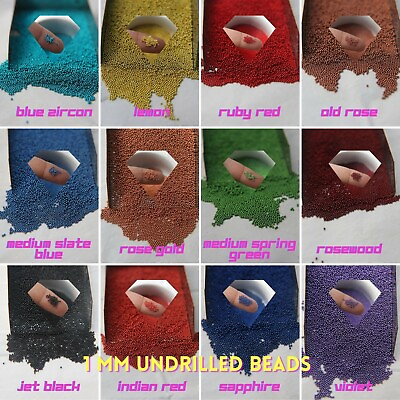 #ad 1mm premium undrilled metal Microbeads 23 Colors No Holes 20 GMS FREE SHIPPING $15.99