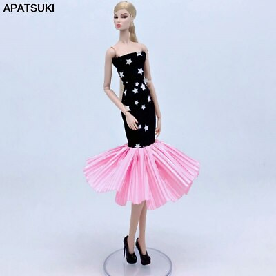#ad Black Pink Star Fashion Doll Dress For 11.5quot; Dolls Outfits Clothes Gown 1 6 Toy $4.14