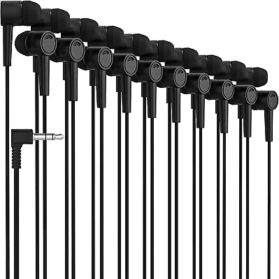 #ad 10 Pack of BLACK 3.5mm In Ear Earbuds Individually Wrapped $8.79