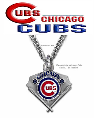 #ad CHICAGO CUBS NECKLACE 24quot; STAINLESS STEEL CHAIN MLB BASEBALL SPORTS FREE SHIP#x27; $20.97