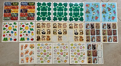 #ad 1979 to 1981 Lot of 19 Sticker Sheets by Hallmark Cards. inc Unused and Unstuck $50.99