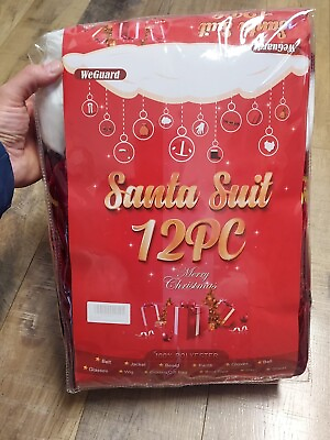 #ad Nice Plush Santa Suit Plush 12 Pc Complete Christmas Costume Adult XXL $49.99