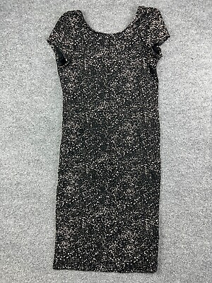 #ad Hamp;M Basic Maxi Dress Women#x27;s Medium Black Polka Dot Sleeveless Stretch Viscose $6.00