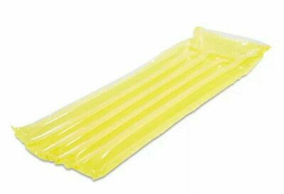 #ad NEW Sun Squad Inflatable YELLOW Pool Mat Float Built In Pillow 5ft 7.5quot; long $14.99