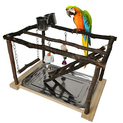 #ad Tfwadmx Parrots Playstand Bird Play Gym Cockatiel Playground Wood Perch Stand... $41.63