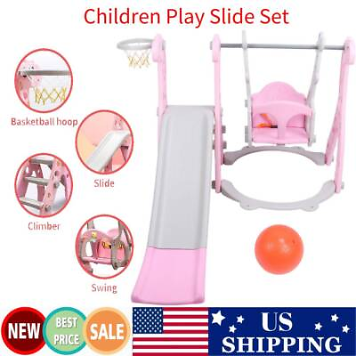 #ad 4 in1 Baby Kids Toddler Climber Slide Play Swing Set Indoor Outdoor Playground $88.99