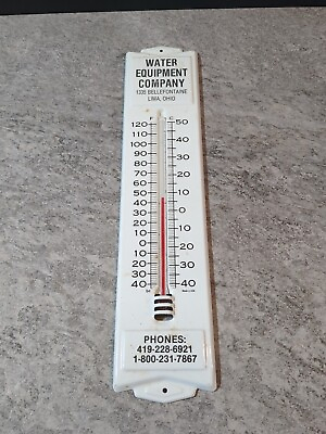 #ad Vintage Outdoor Thermometer Water Equipment Company Lima Ohio Bellefintaine Work $19.72