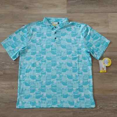 #ad NWT Nicklaus Men#x27;s Blue Floral Golf Polo Shirt Size XL $12.74