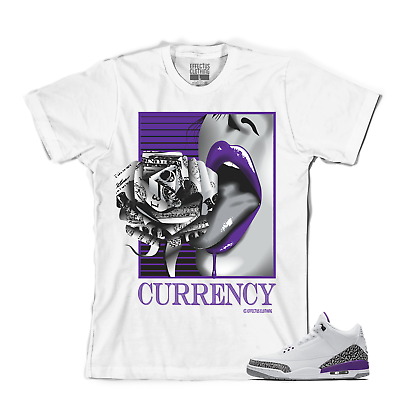 #ad Tee to match Air Jordan Retro 3 Iris Sneakers. Currency Tee $24.00