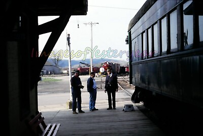 #ad Vtg 90#x27;s Orig Photo Slide Train Tioga Central RR Conductor bb053 $4.00