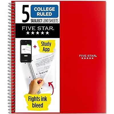 #ad Five Star Spiral Notebook Study App 5 Subject College Ruled Paper Fights In $10.03