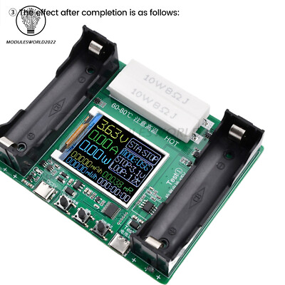 #ad 18650 Battery Capacity Tester internal Resistance Detector Auto Charging Type C $10.99