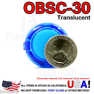 #ad Sanwa Original OBSC 30 Blue Translucent Push Button JAMMA guitar killswitch $4.50