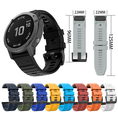 #ad Universal Quick Silicone Watch band Strap 22mm Fit for Garmin Fenix6 Fenix5 band $10.76