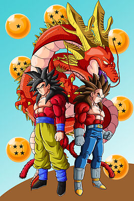 #ad Dragon Ball GT Poster Goku SSJ4 Vegeta SSJ4 Fusion POSTER $24.99