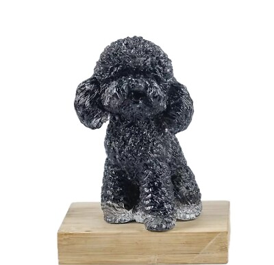#ad Crystal Style Resin Poodle Puppy Dog Decoration Statue Figure Gift Animal Lovers AU $39.89