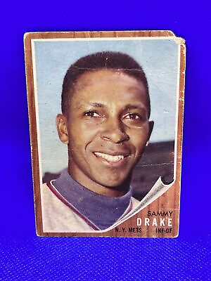 #ad 1962 Topps Baseball 162 sammy drake Low grade Creased *MMcards* $1.75