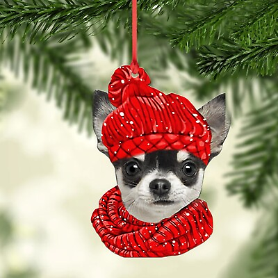 #ad Chihuahua Dog Merry Christmas Ornament Chihuahua Dog Warm Winter Xmas Ornament $19.99