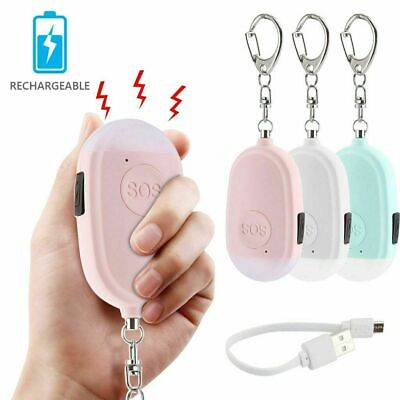 #ad 130DB Rechargeable Safe Sound Personal Alarm Personal Security Alarm Keychain $9.35