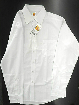 #ad Men#x27;s A White Long Sleeved Dress Casual Dress Shirt Sizes Small 4XL $10.00