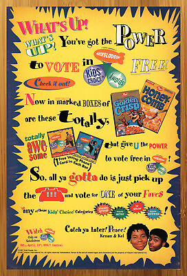 1997 Nickelodeon Kids Choice Awards Vintage Print Ad Poster Kenan amp; Kel Promo $14.99