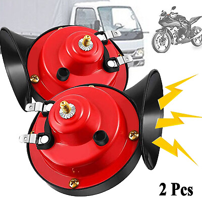 #ad 2Pcs 12V Super Loud Train Air Horn Waterproof Motorcycle Car Truck SUV boat Pair $8.99