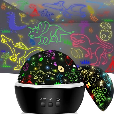 #ad Night Light For Kids Dinosaur Toys2 In 1 Rotating Projector Lamp With Dinoamp;vehic $23.48