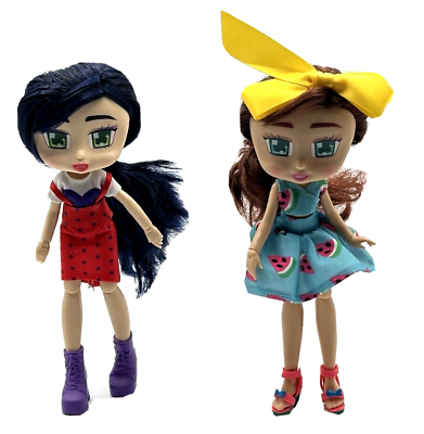 #ad Boxy Girls Toy Fashion Dolls 8quot; RILEY BROOKLYN Clothing Shoes Big Eye Lot of 2 $10.99