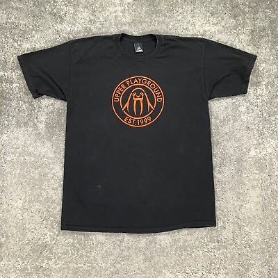 #ad VTG Upper Playground Shirt Mens Large L Black Y2K Streetwear Logo Skater Hip Hop $19.98