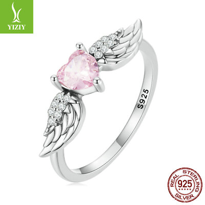 #ad Fashion Real 925 Sterling Silver Love Wing Wedding Rings European Women Jewelry $10.07