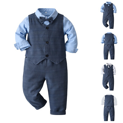 #ad Kids Boy Formal Suit Outfit Gentleman Clothing Set Wedding Festive Party Wear $29.69