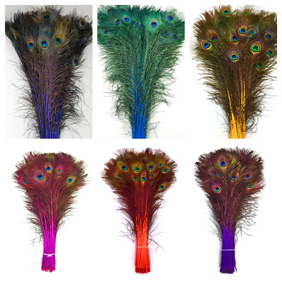 #ad DYED PEACOCK Feathers 30 45quot; Various colors; Halloween Costume Bridal Burlesque $129.49
