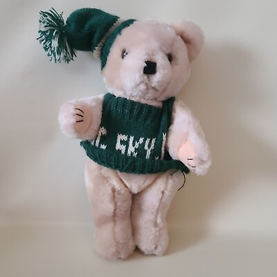 #ad Bear Tan Teddy Green Sweater Big Mt Sky Jointed $12.97