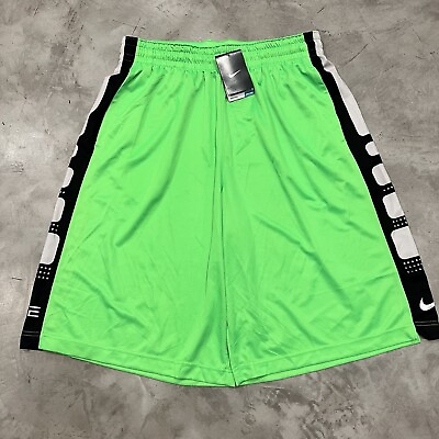 #ad NEW Nike Elite Dri Fit Men’s Small Basketball Gym Shorts Neon Green 545477 340 $29.99