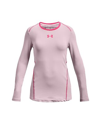 #ad Under Armour Big Girls ColdGear Long Sleeve Crew Top Large Cool Pink $40.00