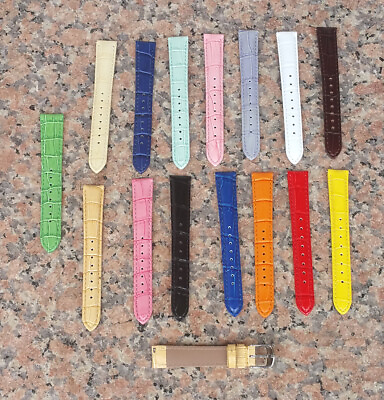 #ad Genuine Calf Genuine Leather Interchangeable Watch Band Mens Womens Ladies Strap $13.25