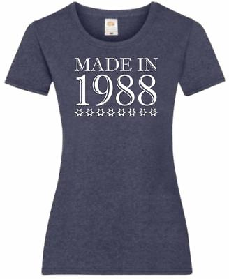 #ad 36th Birthday Gift Present Made In Year 1988 Aged To Womens Heather T Shirt Top GBP 9.99