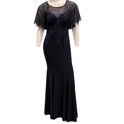 #ad NEW XSCAPE Gown Womens Size 4 Navy Formal Mermaid Lace Wedding Prom Bridesmaid $55.00