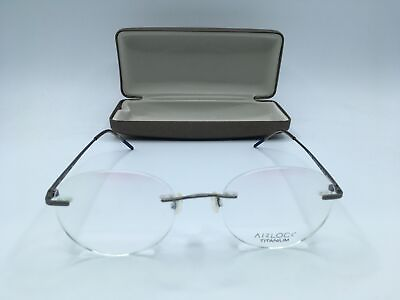 #ad Airlock WISDOM Men#x27;s Satin Silver Frame Demo Lens Round Eyeglasses 49MM $112.49
