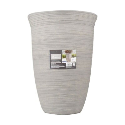 #ad Terrence 15quot; Wide Round Resin Vase Cement Color $22.89