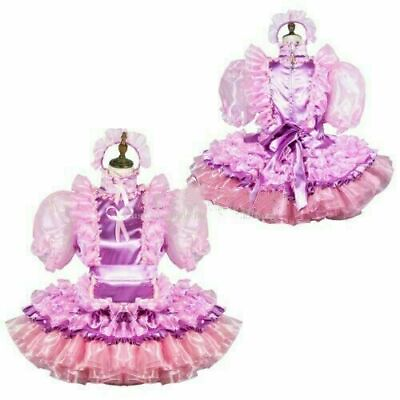#ad Girl Sissy Baby maid satin Organza unisex Dress Cosplay Costume Tailor made $73.50
