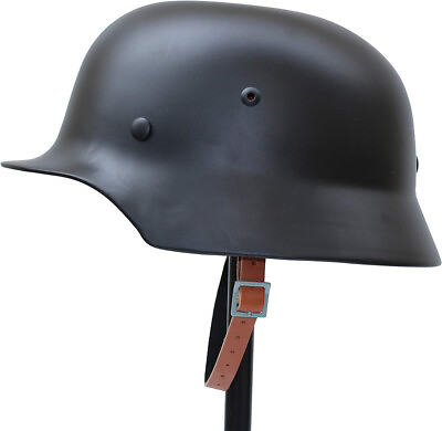 #ad WW2 WWII German M35 Helmet Steel Stahlhelm Black Color $69.34