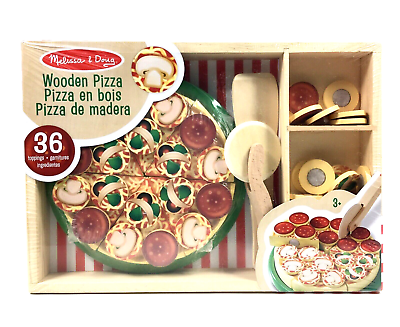 #ad Melissa amp; Doug Wooden Pizza Play Food Slice amp; Decorate 45 Piece Set $32.99